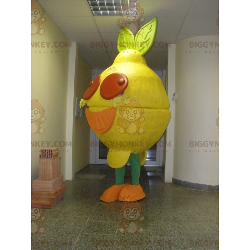 Costume de mascotte BIGGYMONKEY™ de citron jaune géant et