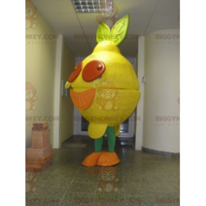 Gigantisch kleurrijk citroen BIGGYMONKEY™ mascottekostuum -