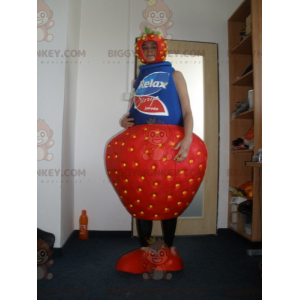Erdbeer-Joghurt Erdbeer BIGGYMONKEY™ Maskottchen-Kostüm. -