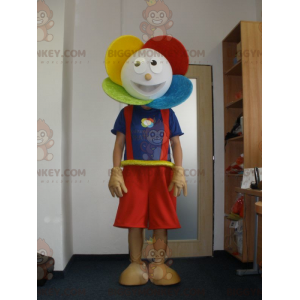 Costume da mascotte BIGGYMONKEY™ fiore colorato molto