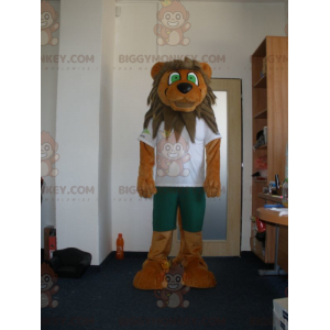 Brauner und hellbrauner Löwe mit grünen Augen BIGGYMONKEY™