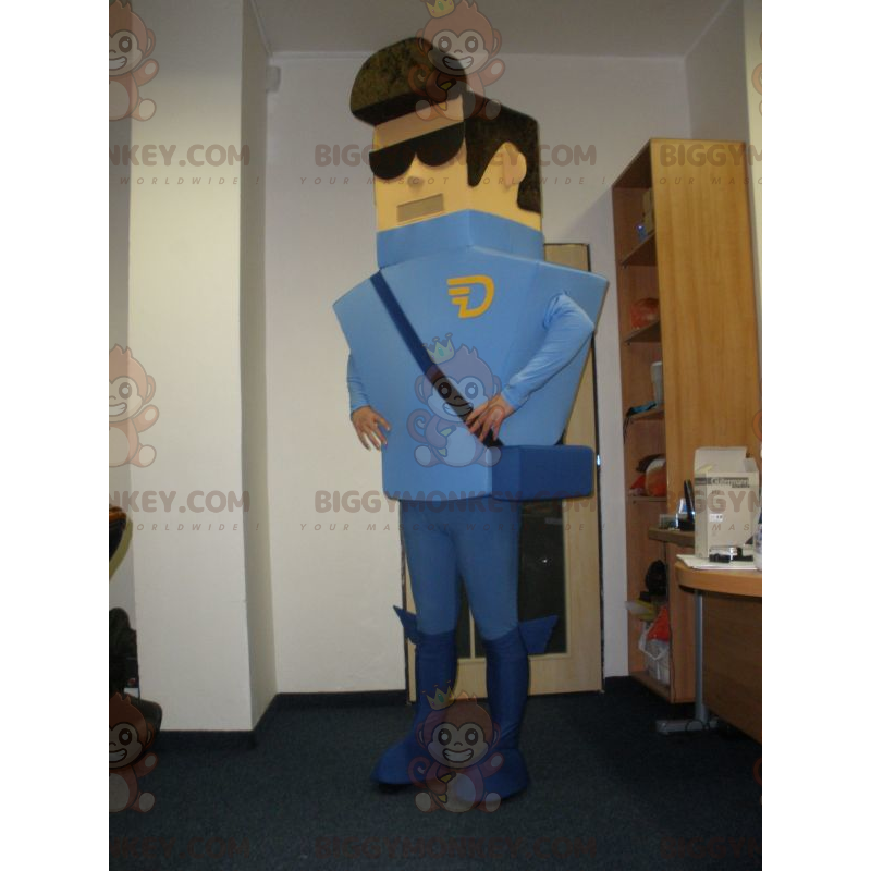 Costume de mascotte BIGGYMONKEY™ de facteur de coursier habillé Costume de mascotte BIGGYMONKEY™ de facteur de coursier habillé