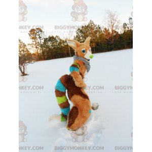 Costume de mascotte BIGGYMONKEY™ de renard multicolore -