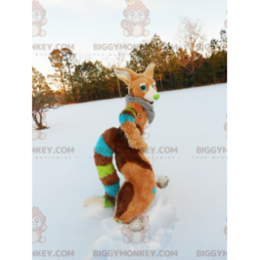 Multicolor Fox BIGGYMONKEY™ maskotkostume - Biggymonkey.com