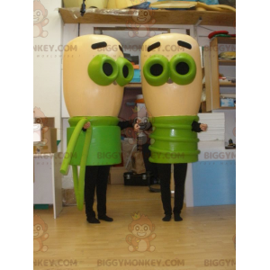 2 BIGGYMONKEY™s mascot of beige and green bulbs. 2 bulbs -