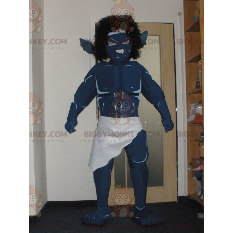 Costume de mascotte BIGGYMONKEY™ de monstre de guerrier bleu Costume de mascotte BIGGYMONKEY™ de monstre de guerrier bleu