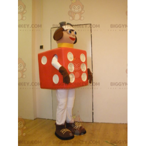 Costume de mascotte BIGGYMONKEY™ en forme de dés rouge géant -