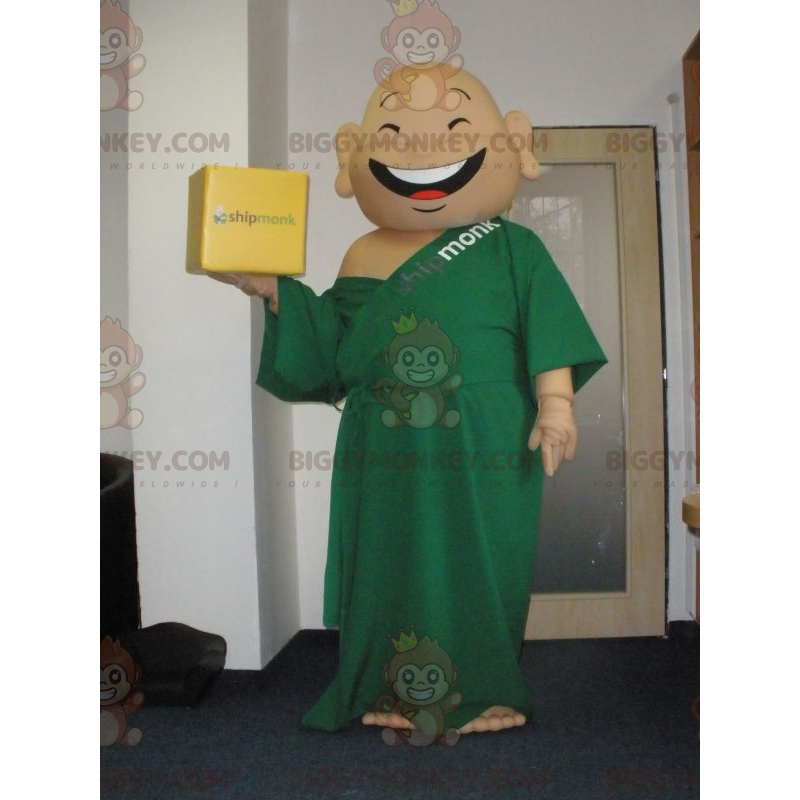 Traje de mascote de monge risonho BIGGYMONKEY™ vestido com Traje de mascote de monge risonho BIGGYMONKEY™ vestido com
