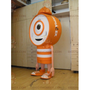 Orange and White Giant Clock Alarm Clock BIGGYMONKEY™ Mascot