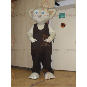 BIGGYMONKEY™ Mascot Costume Beige Gnome with Blue Eyes -