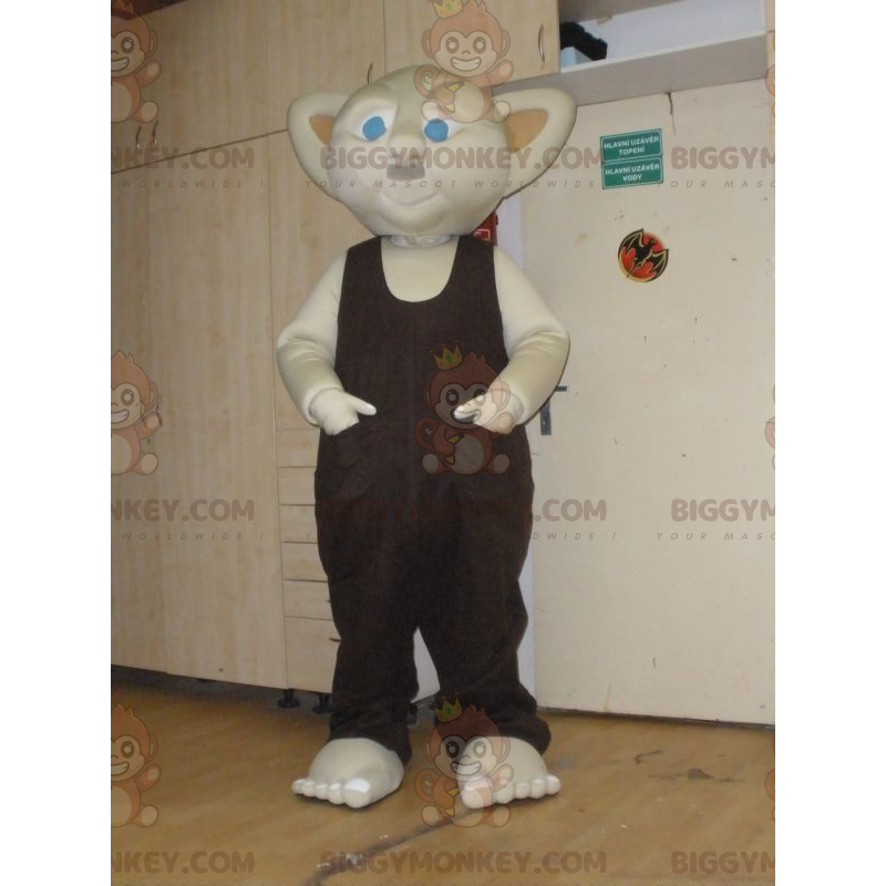 Disfraz de mascota BIGGYMONKEY™ Gnomo beige con ojos azules - Disfraz de mascota BIGGYMONKEY™ Gnomo beige con ojos azules -