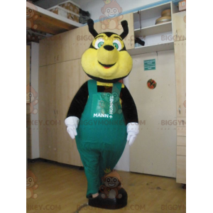 BIGGYMONKEY™ Mascot Costume Black and Yellow Bee with Green