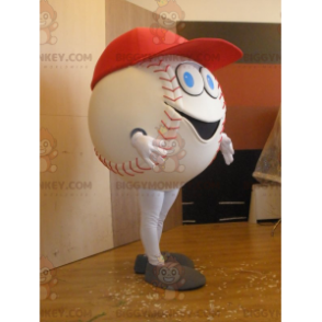 Costume de mascotte BIGGYMONKEY™ de balle de baseball blanche