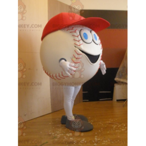 Kostium maskotka gigantyczny biały baseball BIGGYMONKEY™ - Maskotki przedmiotów - BIGGYMONKEY_05720 - BiggyMonkey.com