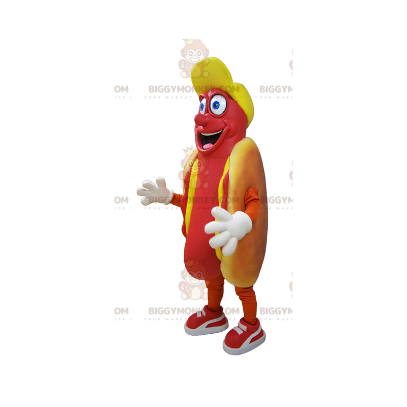 Gigantische glimlachende gulzige hotdog BIGGYMONKEY™ Gigantische glimlachende gulzige hotdog BIGGYMONKEY™