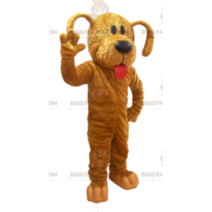 Grote tong gigantische bruine hond BIGGYMONKEY™ mascottekostuum