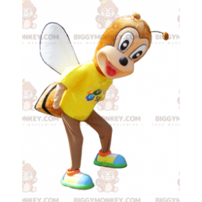 Costume da mascotte BIGGYMONKEY™ ape giallo arancio e nero.
