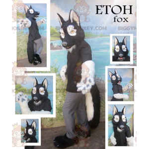 Black and White Wolf BIGGYMONKEY™ Mascot Costume –
