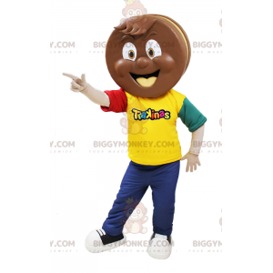 Costume de mascotte BIGGYMONKEY™ de gâteau au chocolat Trakinas