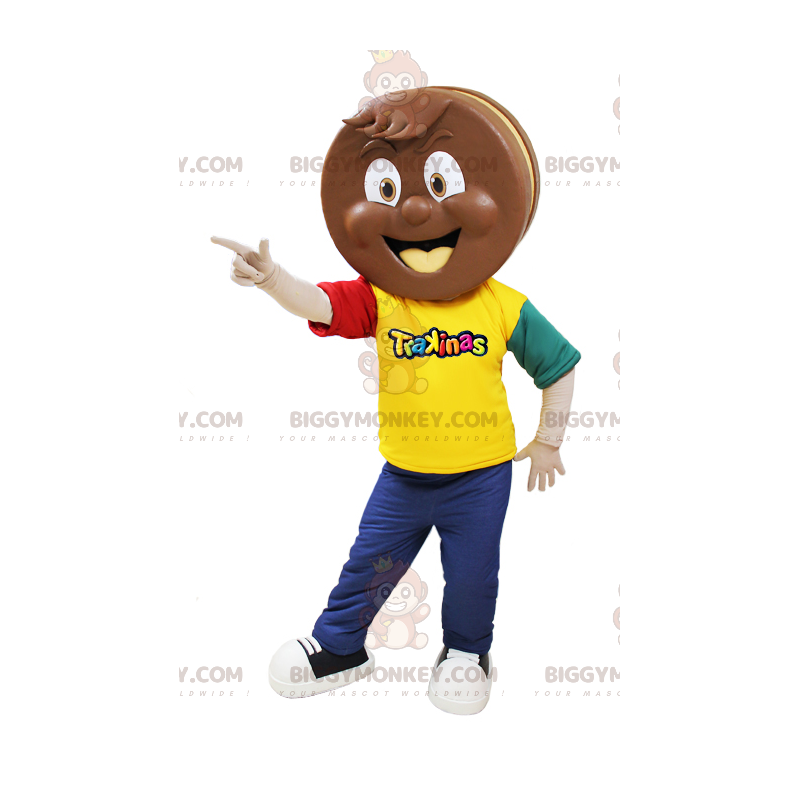 Costume de mascotte BIGGYMONKEY™ de gâteau au chocolat Trakinas