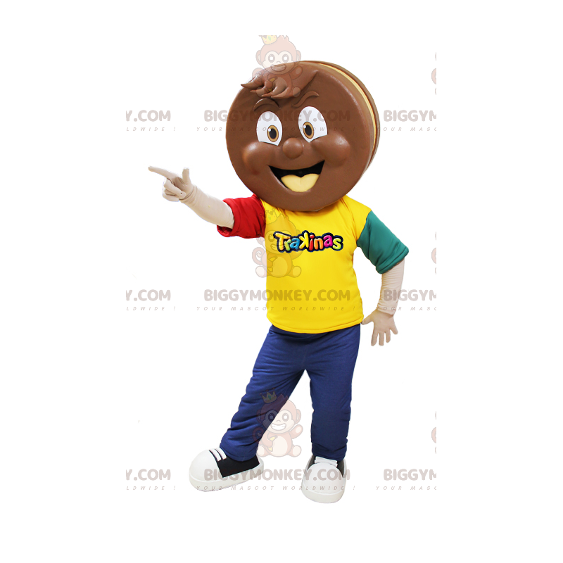 Kostium maskotki BIGGYMONKEY™ z ciastem czekoladowym Trakinas - Kostium maskotki BIGGYMONKEY™ z ciastem czekoladowym Trakinas -