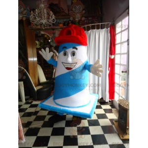 Blue and White Giant Stud BIGGYMONKEY™ Mascot Costume with Cap
