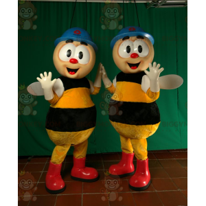 2 BIGGYMONKEY™s worker bee mascot with helmet - Biggymonkey.com