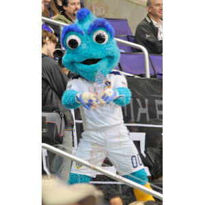 BIGGYMONKEY™ Disfraz de mascota de hombre azul con ojos grandes