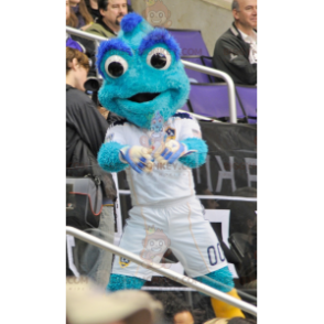 BIGGYMONKEY™ Blauer Mann mit großen Augen Maskottchenkostüm -