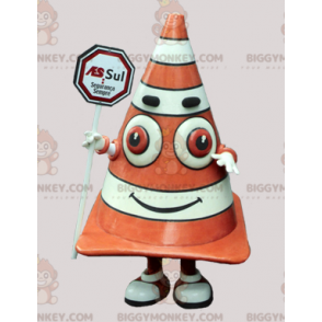 Orange and White Giant Stud BIGGYMONKEY™ Mascot Costume. BIGGYMONKEY™ Construction Site Mascot Costume - BiggyMonkey.com