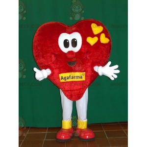 Giant Red and Yellow Heart BIGGYMONKEY™ Mascot Costume.