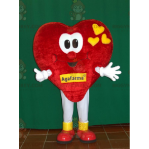 Kostým maskota obřího červeného a žlutého srdce BIGGYMONKEY™. Romantický kostým maskota BIGGYMONKEY™ - BiggyMonkey.com
