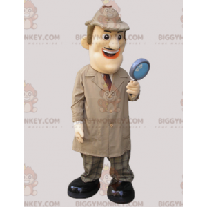 Private Investigator BIGGYMONKEY™ Mascot Costume Dressed in