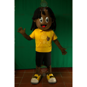 Afroamerikansk pojke BIGGYMONKEY™ maskotdräkt. BIGGYMONKEY™ Rasta maskotdräkt - Pojkar och flickor maskot - BiggyMonkey.com