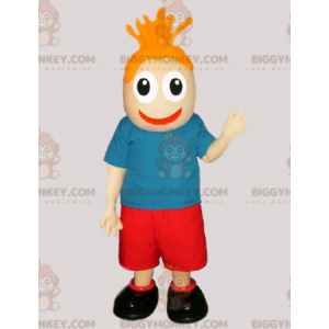 Snowman BIGGYMONKEY™ Mascot Costume with Red and Blue Outfit -