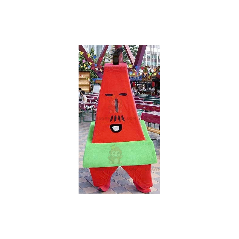 Costume de mascotte BIGGYMONKEY™ de la lettre A rouge et verte Costume de mascotte BIGGYMONKEY™ de la lettre A rouge et verte