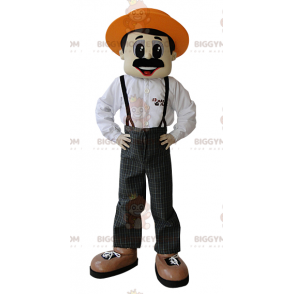 Bauer BIGGYMONKEY™ Maskottchenkostüm mit Schnurrbart und Hut -