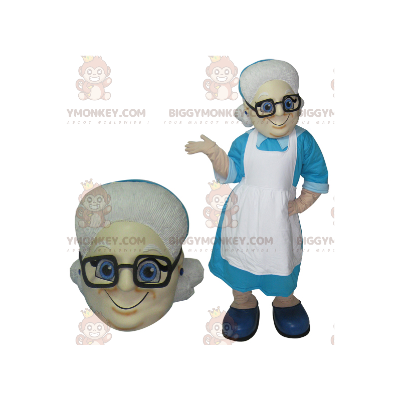 Gammal dam BIGGYMONKEY™ maskotdräkt. Mormor BIGGYMONKEY™ Gammal dam BIGGYMONKEY™ maskotdräkt. Mormor BIGGYMONKEY™