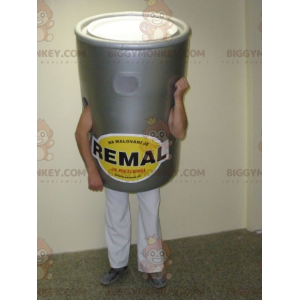 Costume de mascotte BIGGYMONKEY™ de pot de peinture gris géant