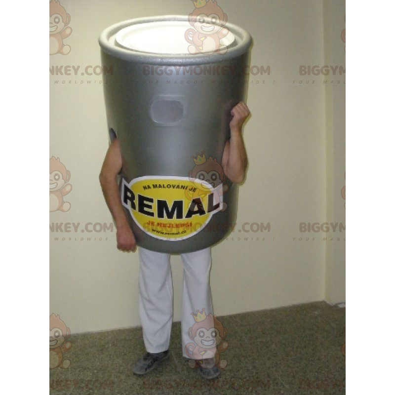 Giant Grey Paint Bucket BIGGYMONKEY™ maskottiasu - Giant Grey Paint Bucket BIGGYMONKEY™ maskottiasu -