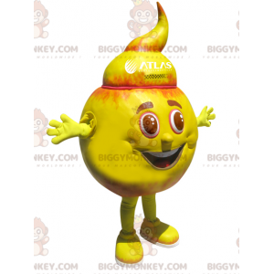 Orange and Yellow Round Snowman BIGGYMONKEY™ Mascot Costume -