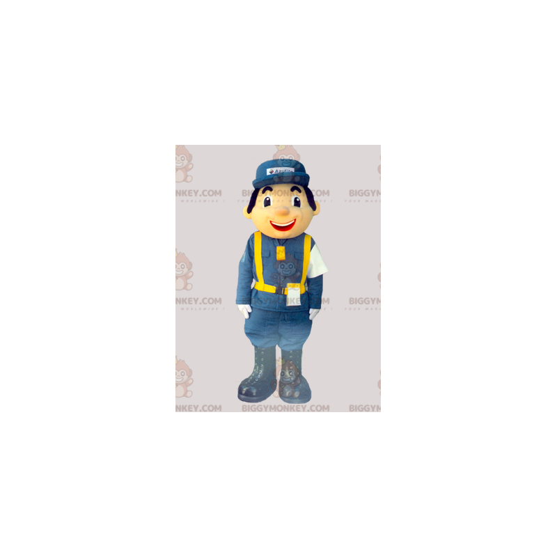 Courier Delivery Postman BIGGYMONKEY™ mascottekostuum gekleed in uniform - Heren mascottes - BIGGYMONKEY_05771 - BiggyMonkey.com