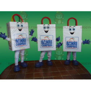 3 BIGGYMONKEY's lachende witte papieren zakmascottes -