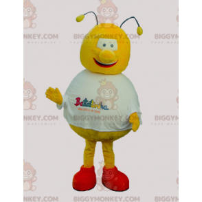 BIGGYMONKEY™ Legrační kulatý kostým maskota žluté a červené včely - Včelí maskoti - BIGGYMONKEY_05777 - BiggyMonkey.com