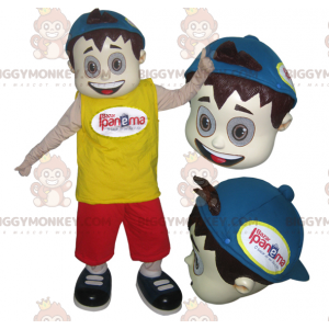 Teenage dreng BIGGYMONKEY™ maskotkostume med kasket -