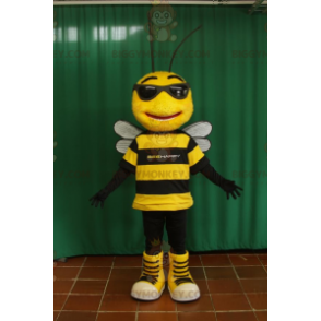 Musta ja keltainen mehiläinen BIGGYMONKEY™ maskottiasu