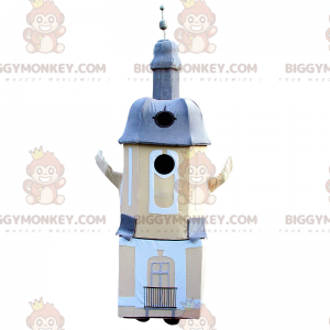 Beige and Blue Monument Church Lighthouse BIGGYMONKEY™ Mascot