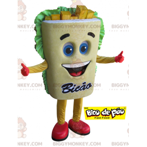 Costume de mascotte BIGGYMONKEY™ de frite géante. Costume de