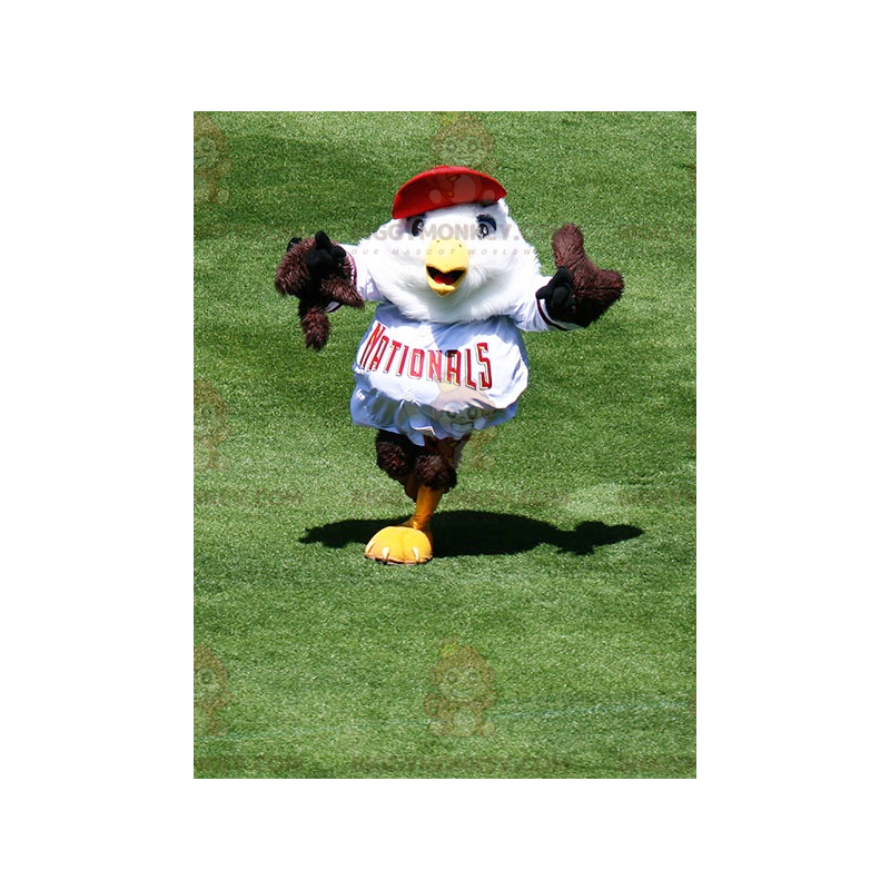 Disfraz de mascota BIGGYMONKEY™ de águila pájaro marrón y Disfraz de mascota BIGGYMONKEY™ de águila pájaro marrón y