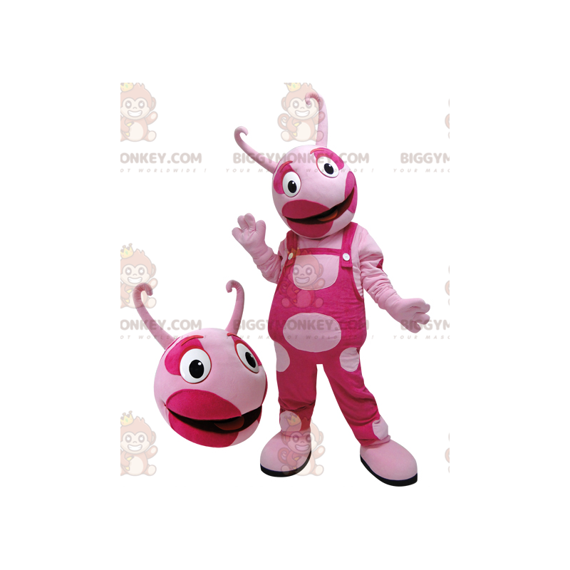 Tvåfärgad rosa varelse BIGGYMONKEY™ maskotdräkt. Rosa Tvåfärgad rosa varelse BIGGYMONKEY™ maskotdräkt. Rosa